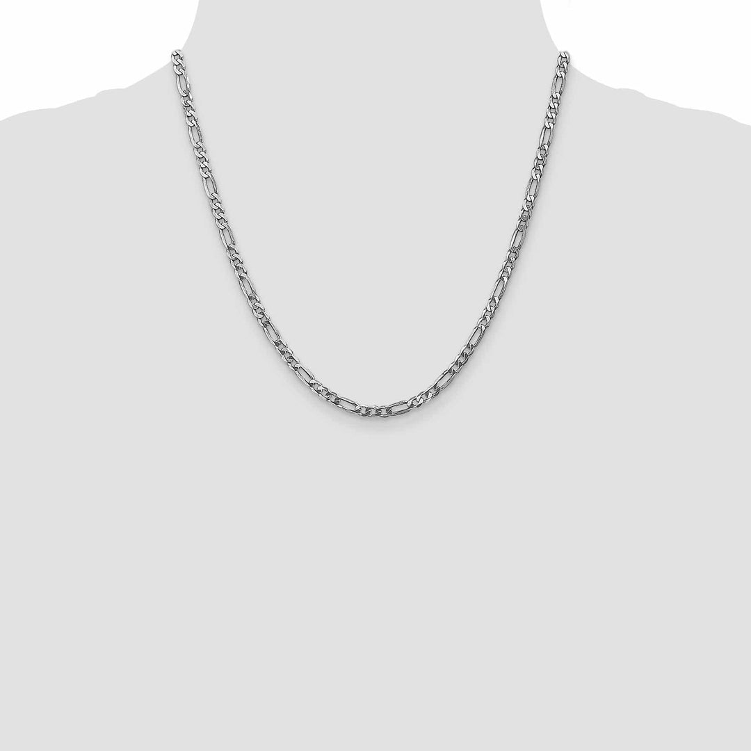 Lovely Rita's Chains 14k White Gold 4.00-mm Flat Solid Figaro Chain