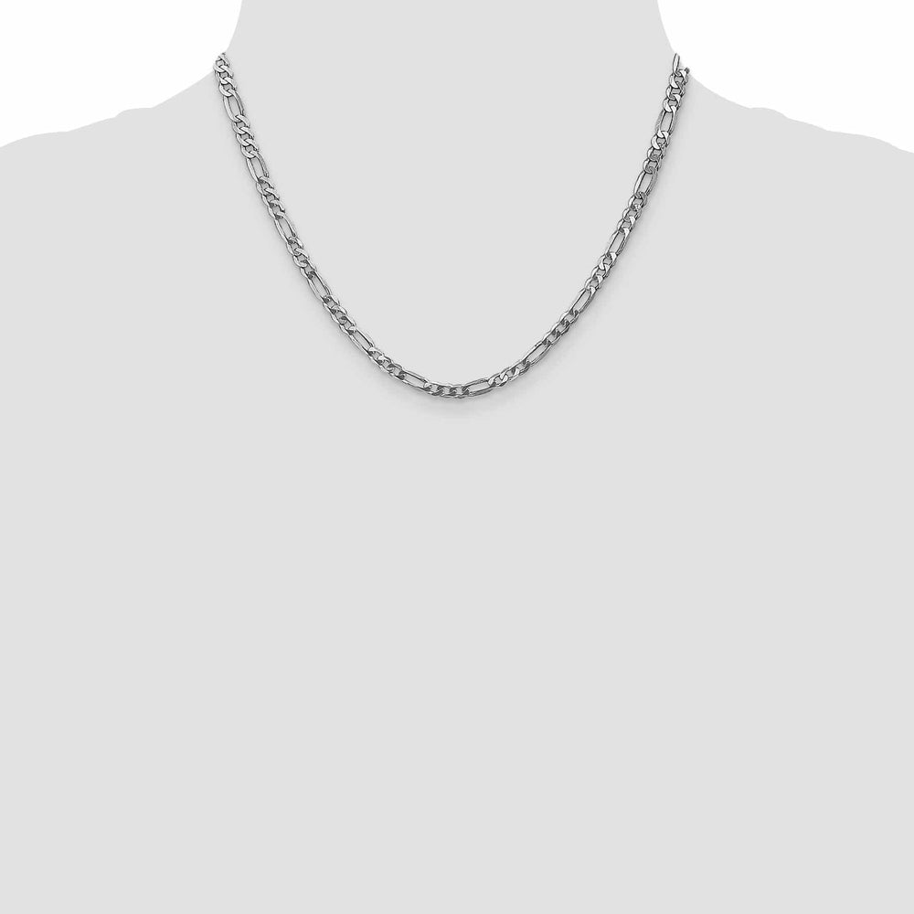 Lovely Rita's Chains 14k White Gold 4.0mm Flat Figaro Chain