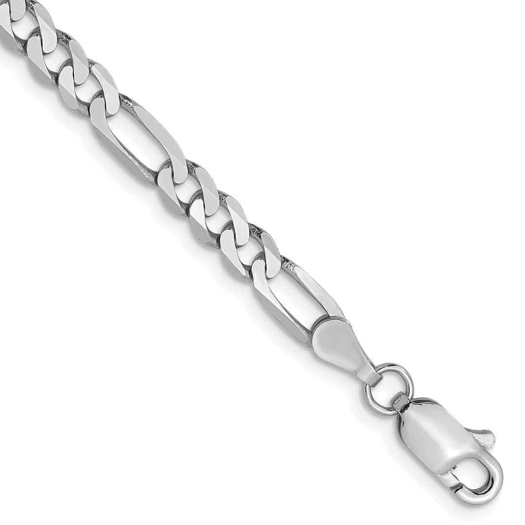 Lovely Rita's Chains 14k White Gold 4.0mm Flat Figaro Chain