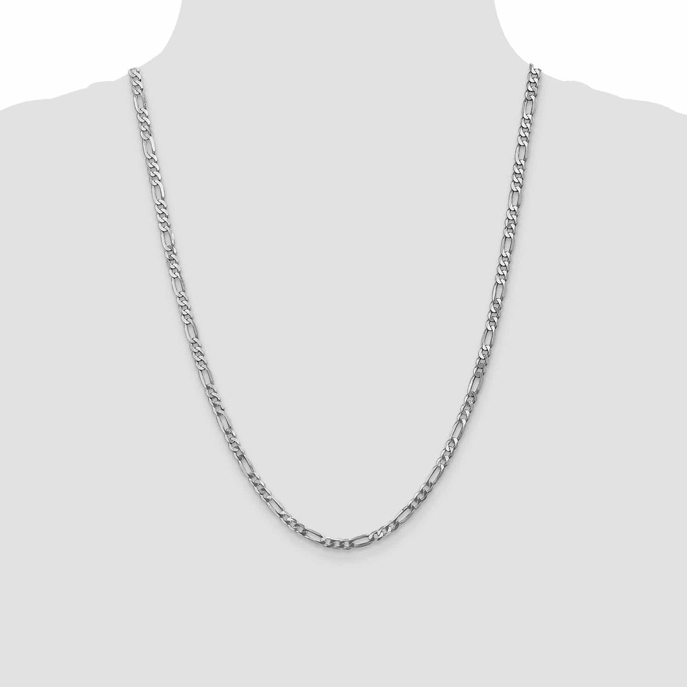 Lovely Rita's Chains 14k White Gold 4.0mm Flat Figaro Chain