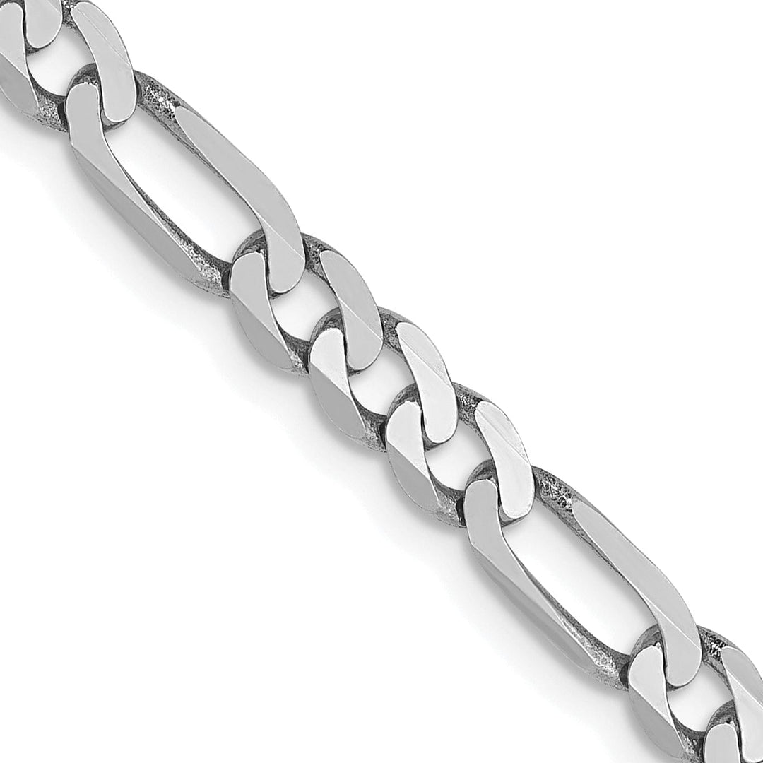 Lovely Rita's Chains 14k White Gold 4.0mm Flat Figaro Chain