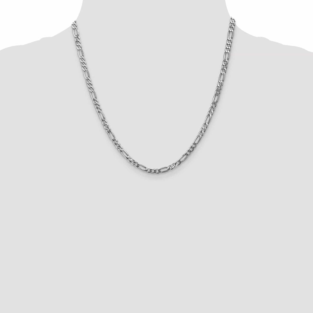 Lovely Rita's Chains 14k White Gold 4.0mm Flat Figaro Chain
