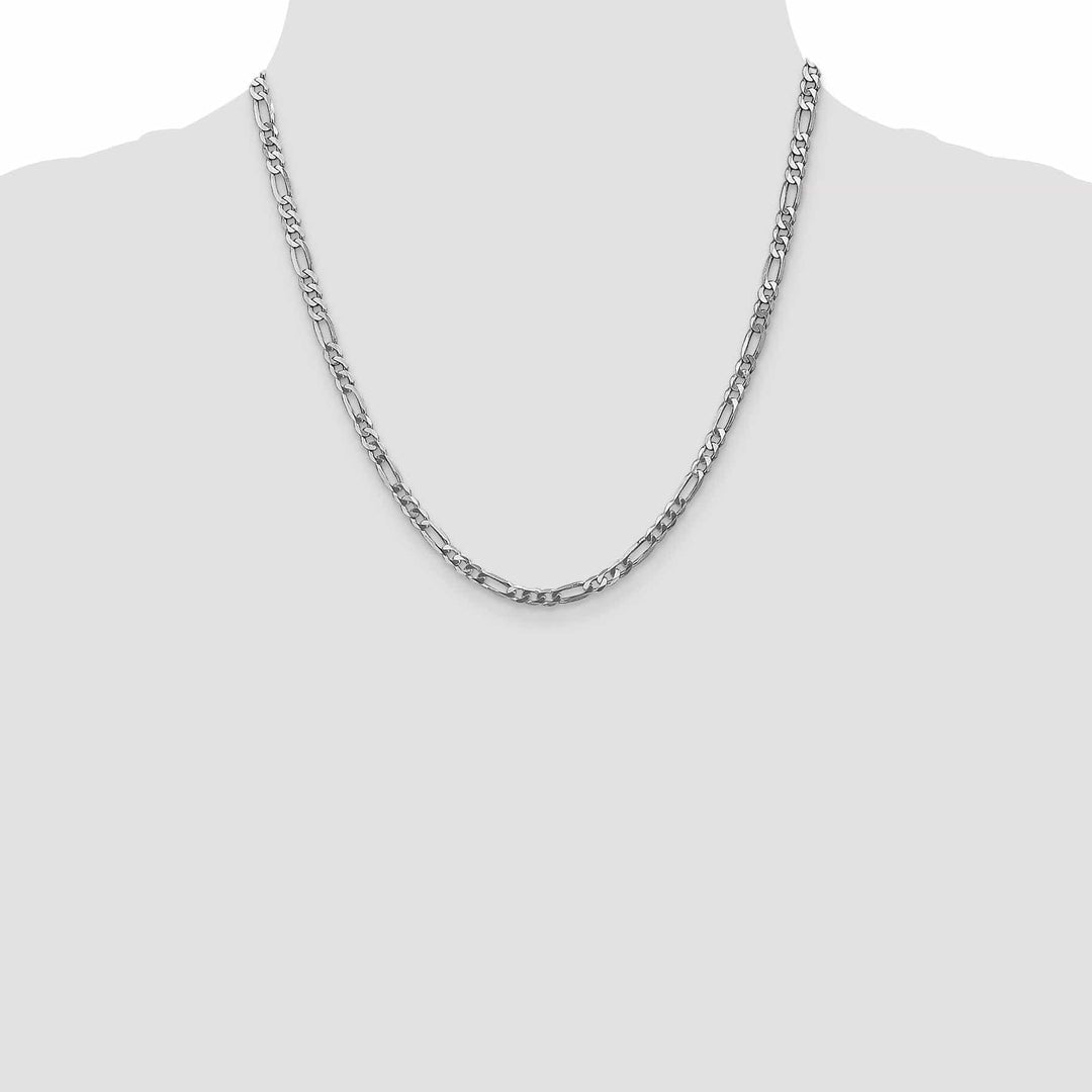 Lovely Rita's Chains 14k White Gold 4.0mm Flat Figaro Chain