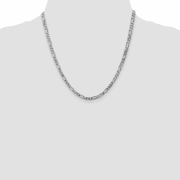 Lovely Rita's Chains 14k White Gold 4.0mm Flat Figaro Chain