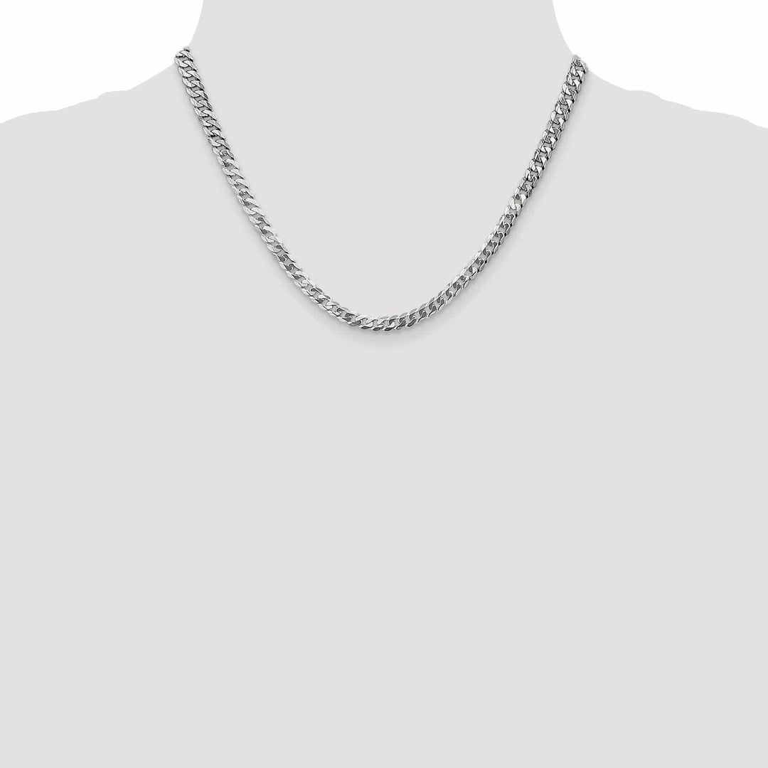 Lovely Rita's Chains 14k White Gold 4.5mm Flat Beveled Curb Chain