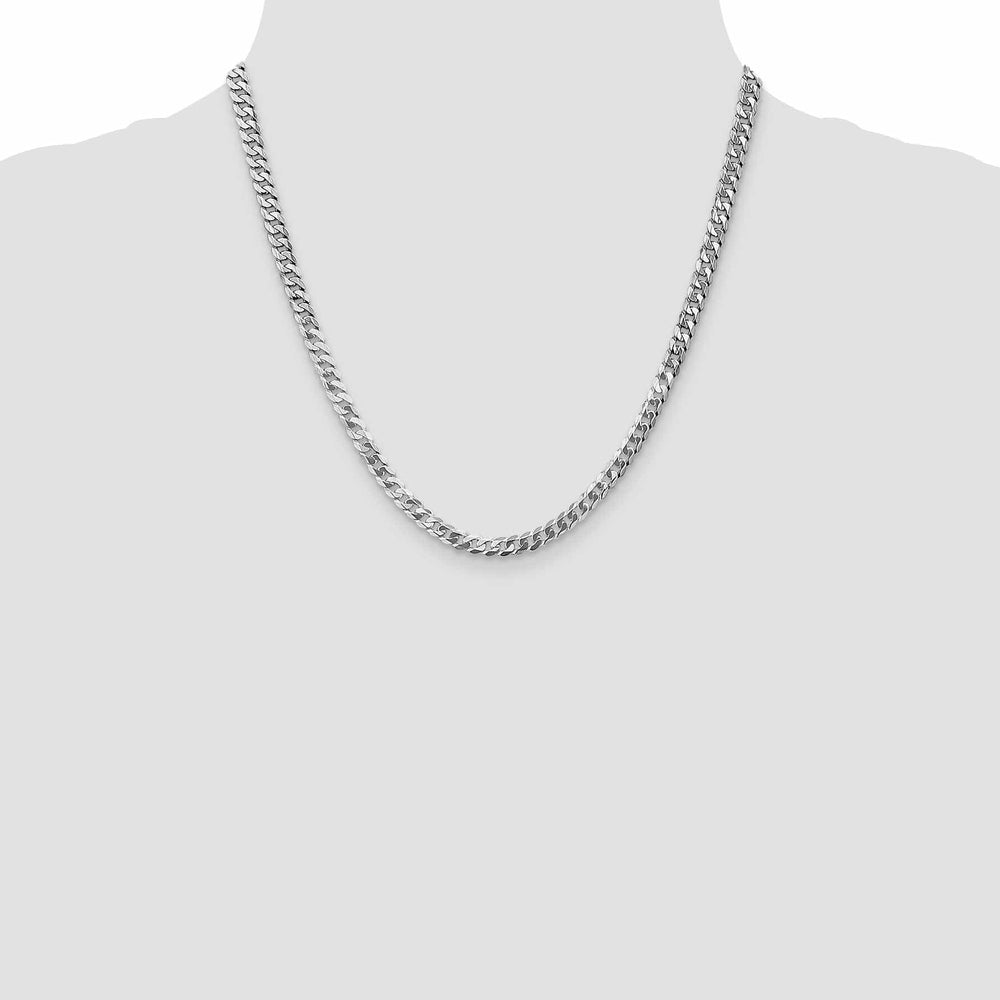Lovely Rita's Chains 14k White Gold 4.5mm Flat Beveled Curb Chain