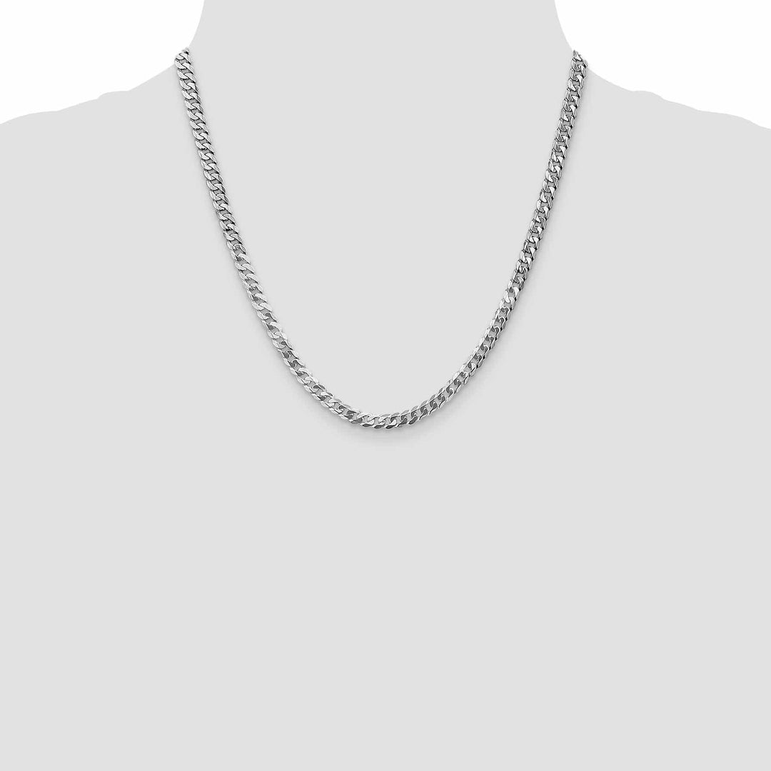Lovely Rita's Chains 14k White Gold 4.5mm Flat Beveled Curb Chain