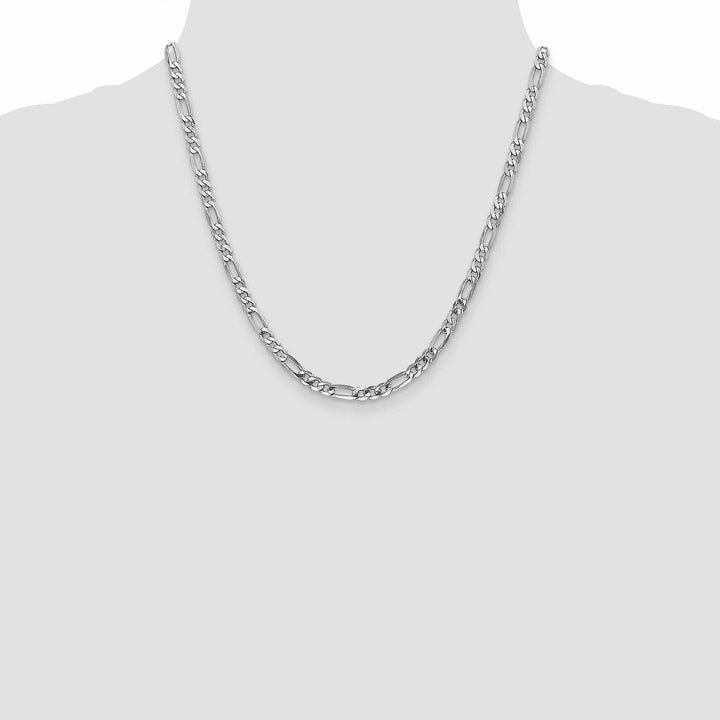 Lovely Rita's Chains 14k White Gold 5.00-mm Flat Solid Figaro Chain