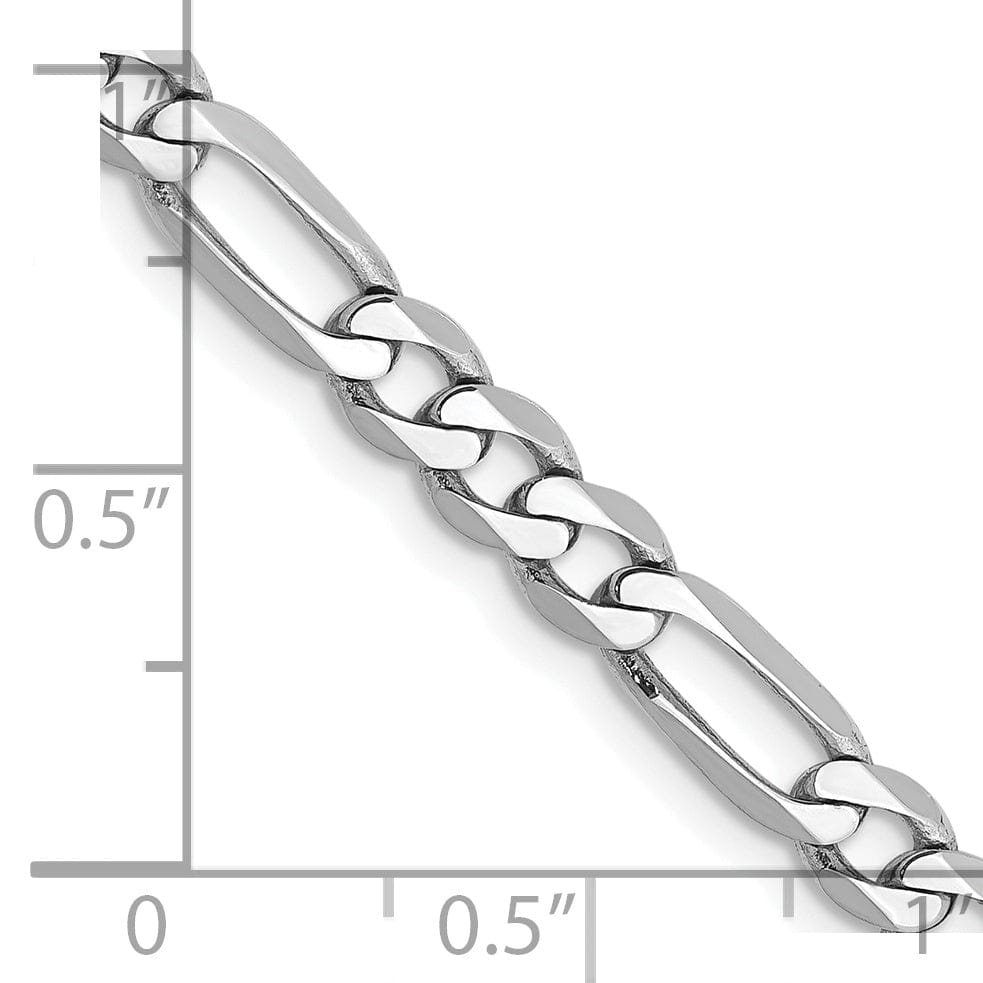 Lovely Rita's Chains 14k White Gold 5.00-mm Flat Solid Figaro Chain