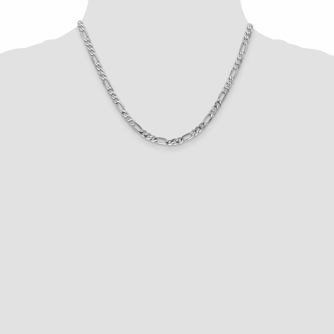 Lovely Rita's Chains 14k White Gold 5.00-mm Flat Solid Figaro Chain