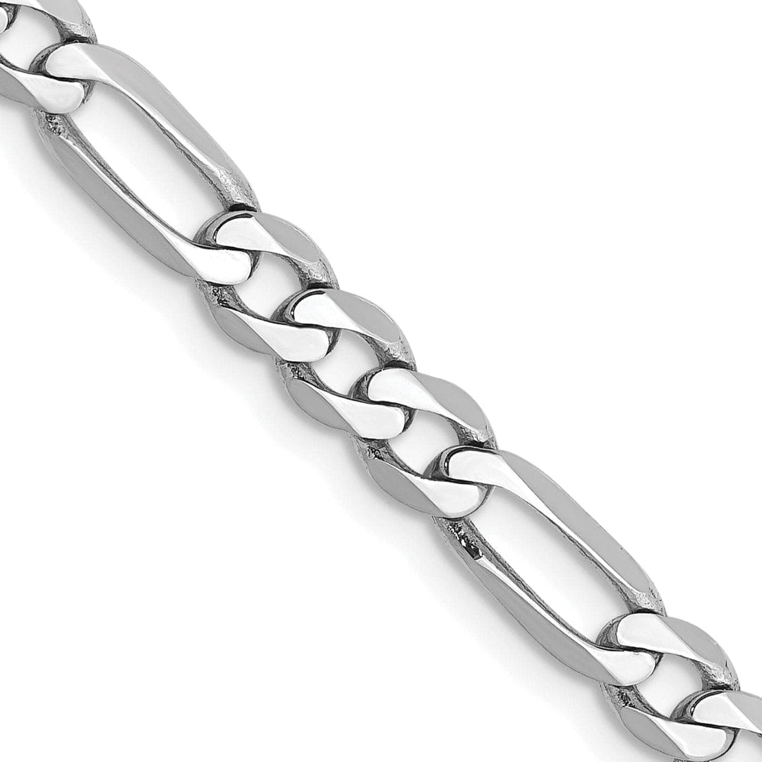 Lovely Rita's Chains 14k White Gold 5.00-mm Flat Solid Figaro Chain
