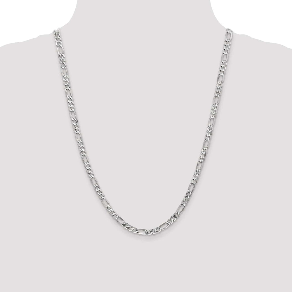 Lovely Rita's Chains 14k White Gold 5.0mm Flat Figaro Chain
