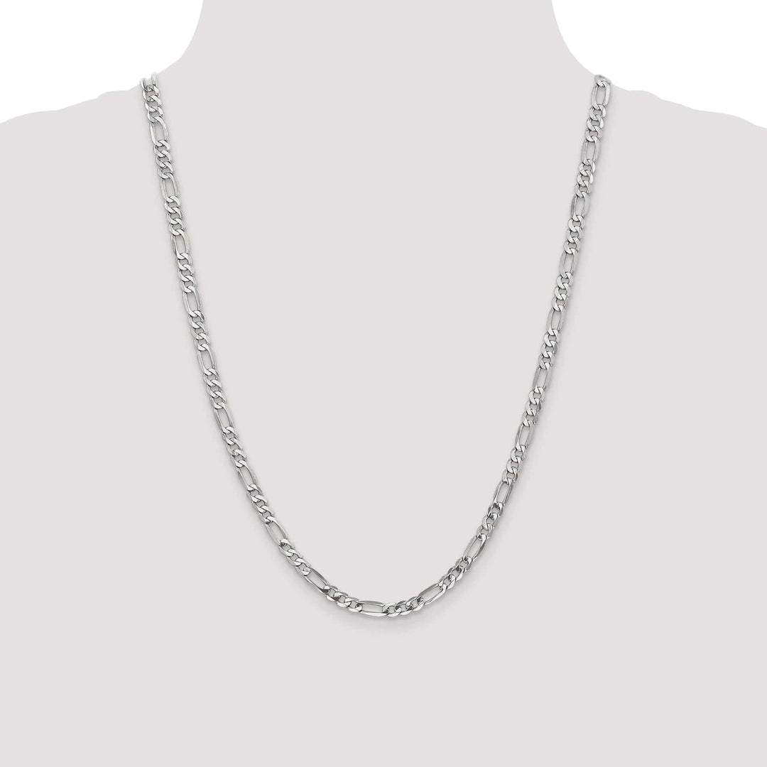 Lovely Rita's Chains 14k White Gold 5.0mm Flat Figaro Chain