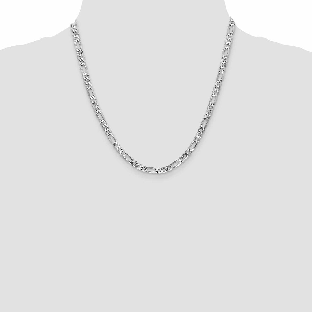 Lovely Rita's Chains 14k White Gold 5.0mm Flat Figaro Chain