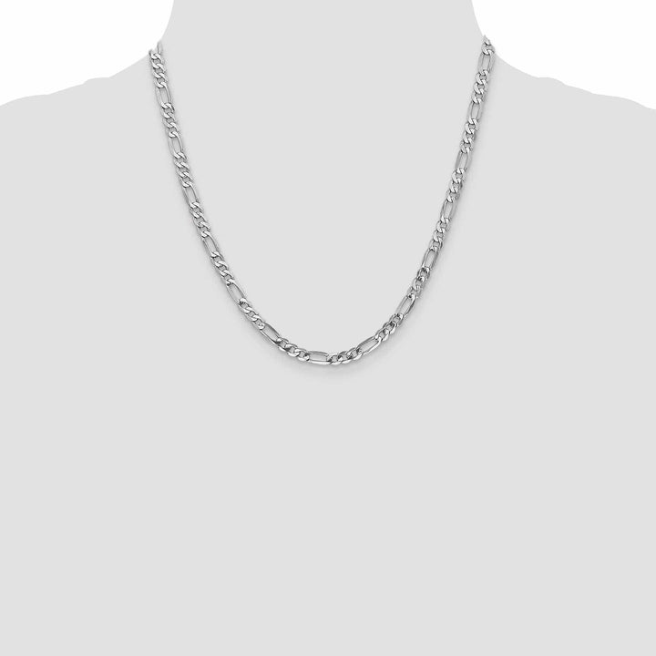 Lovely Rita's Chains 14k White Gold 5.0mm Flat Figaro Chain