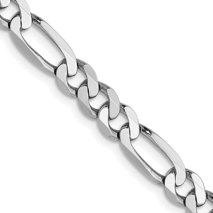 Lovely Rita's Chains 14k White Gold 5.0mm Flat Figaro Chain