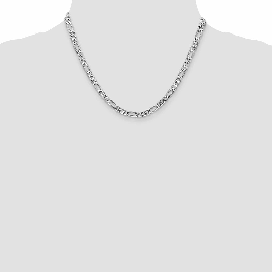 Lovely Rita's Chains 14k White Gold 5.0mm Flat Figaro Chain