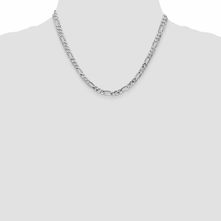 Lovely Rita's Chains 14k White Gold 5.0mm Flat Figaro Chain