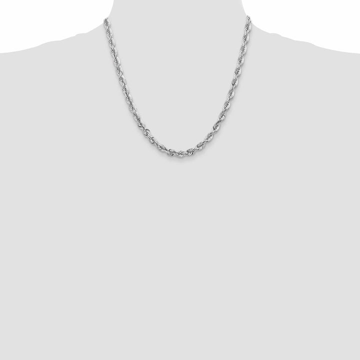 Lovely Rita's Chains 14k White Gold 5.50mm Diamond Cut Rope Chain