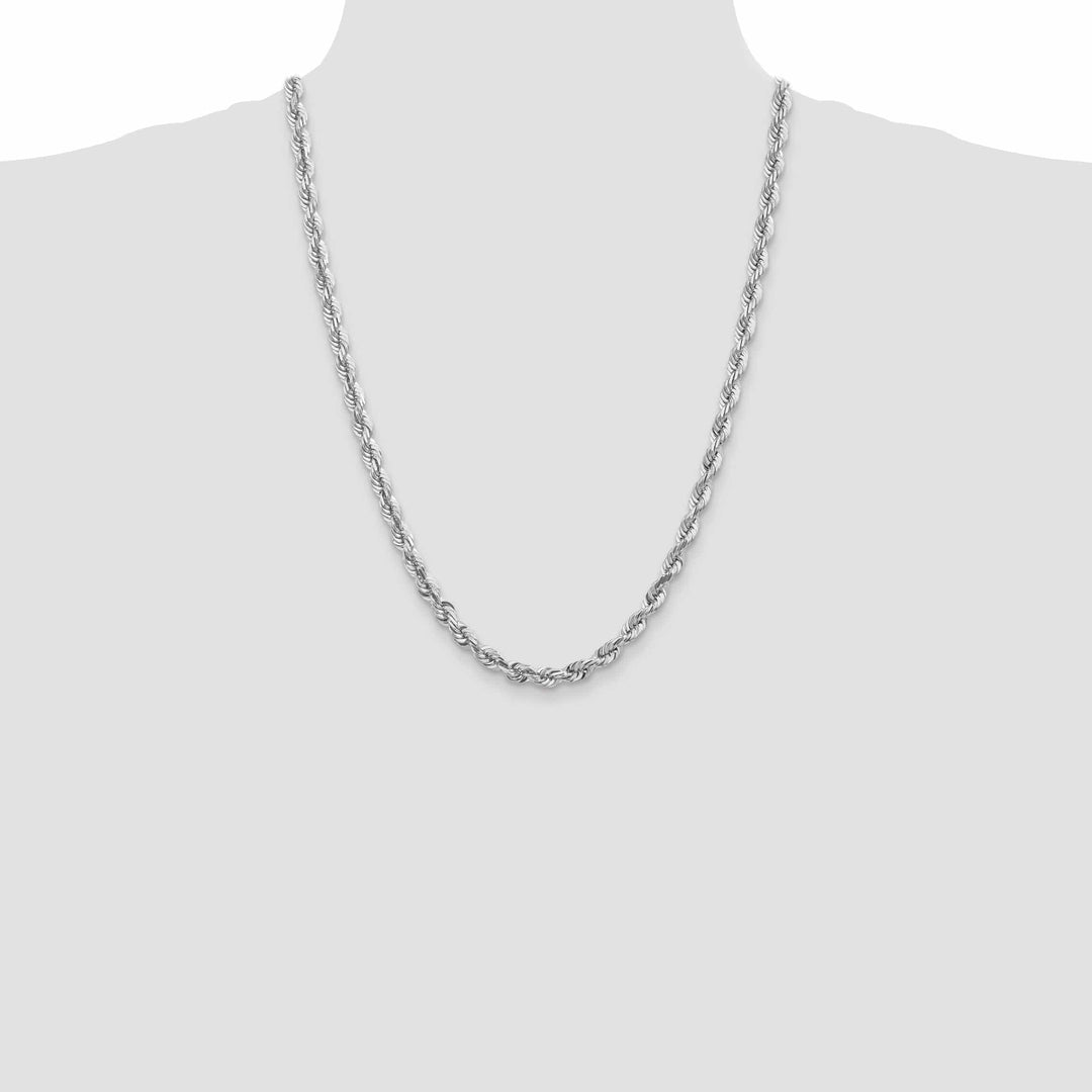 Lovely Rita's Chains 14k White Gold 5.50mm Diamond Cut Rope Chain