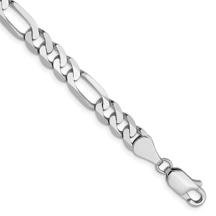 Lovely Rita's Chains 14k White Gold 5.5mm Flat Figaro Chain