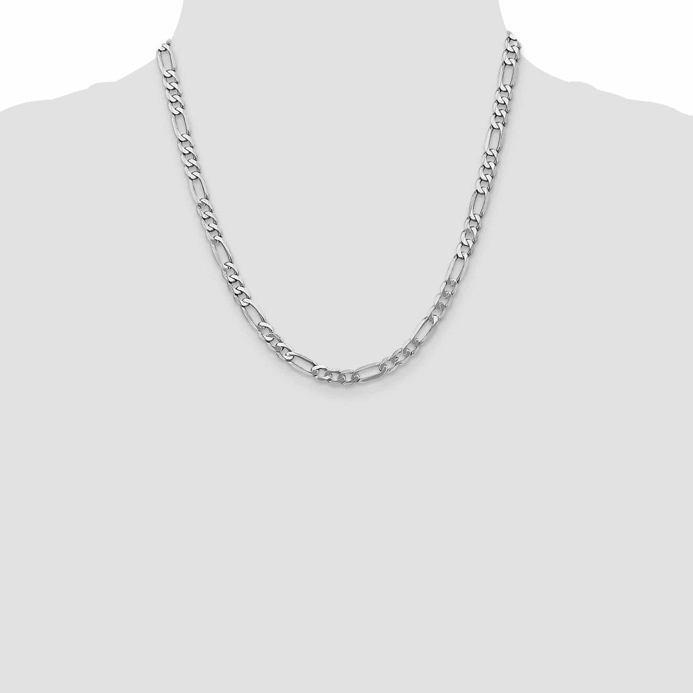 Lovely Rita's Chains 14k White Gold 5.5mm Flat Figaro Chain