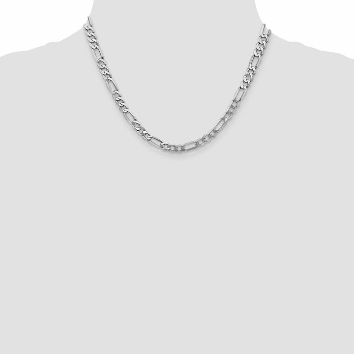 Lovely Rita's Chains 14k White Gold 5.5mm Flat Figaro Chain