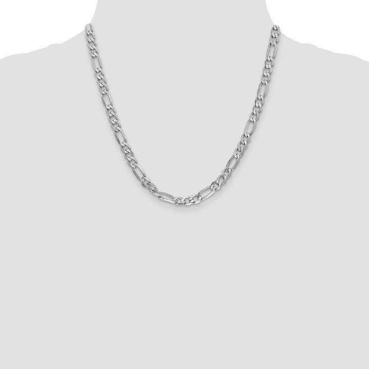 Lovely Rita's Chains 14k White Gold 6.00-mm Flat Solid Figaro Chain