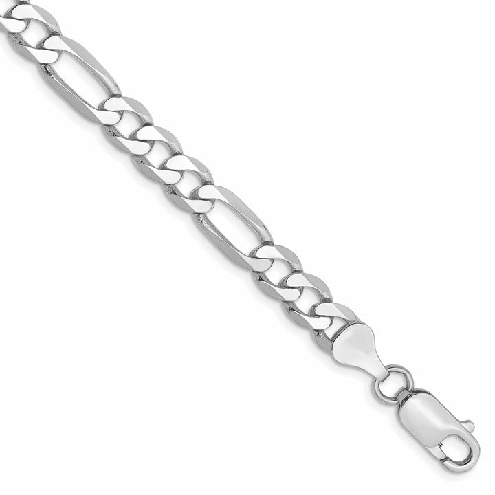 Lovely Rita's Chains 14k White Gold 6.00-mm Flat Solid Figaro Chain