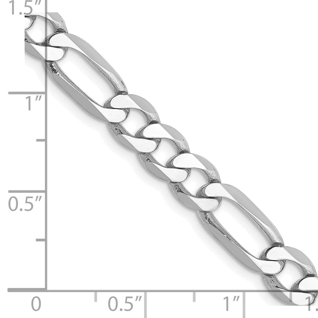 Lovely Rita's Chains 14k White Gold 6.00-mm Flat Solid Figaro Chain
