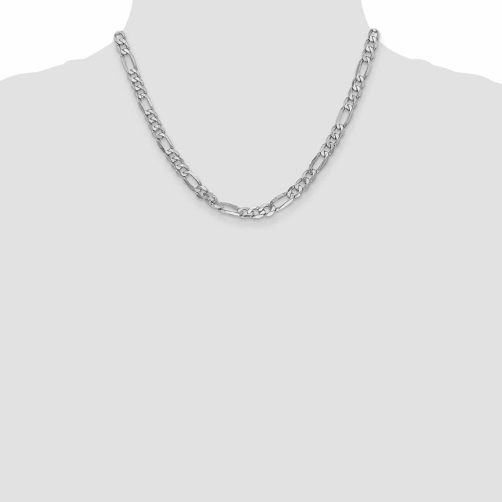 Lovely Rita's Chains 14k White Gold 6.00-mm Flat Solid Figaro Chain