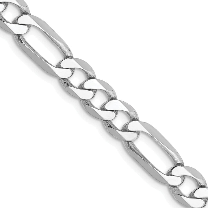 Lovely Rita's Chains 14k White Gold 6.00-mm Flat Solid Figaro Chain