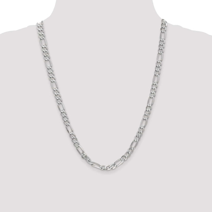 Lovely Rita's Chains 14k White Gold 6.0mm Flat Figaro Chain