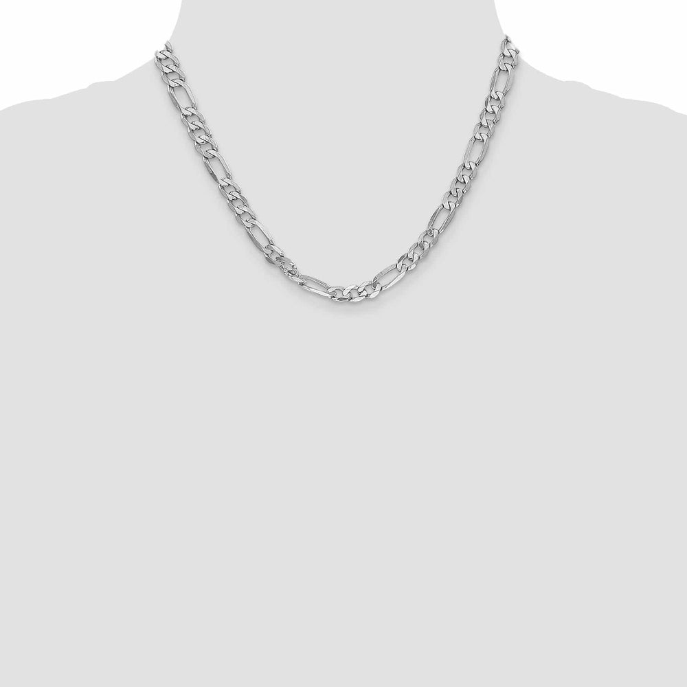 Lovely Rita's Chains 14k White Gold 6.0mm Flat Figaro Chain