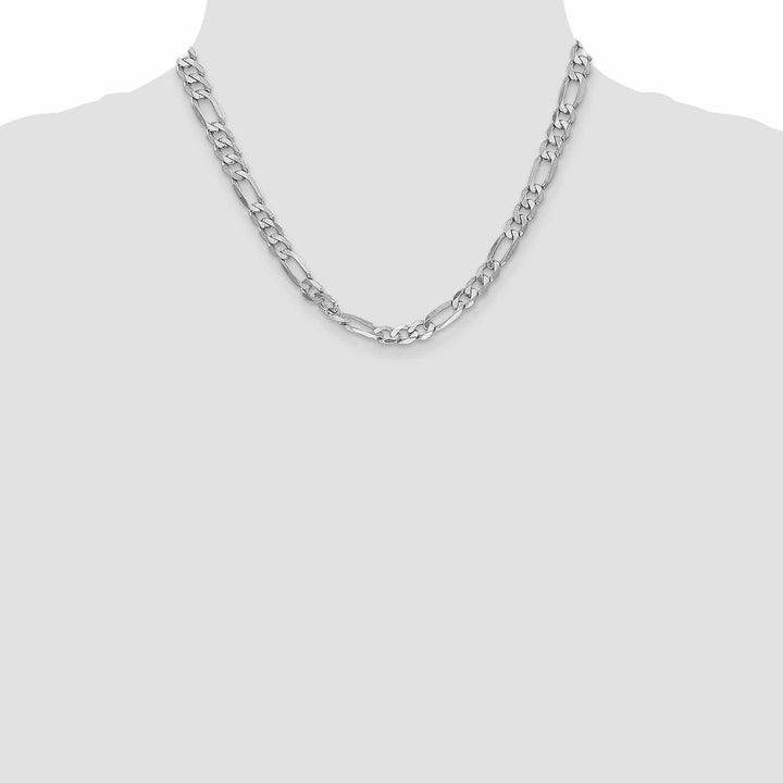 Lovely Rita's Chains 14k White Gold 6.0mm Flat Figaro Chain