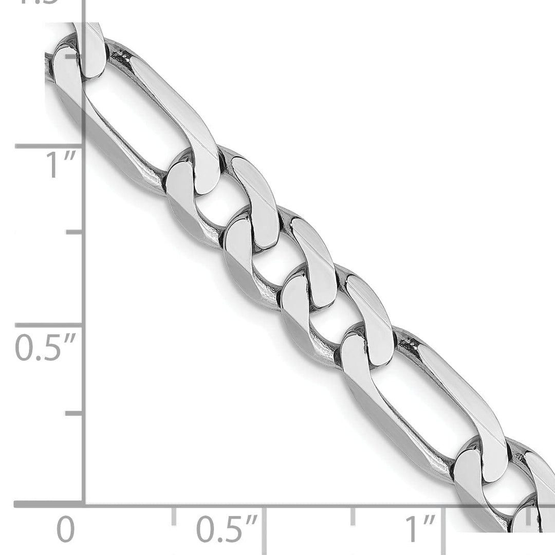Lovely Rita's Chains 14k White Gold 6.0mm Flat Figaro Chain