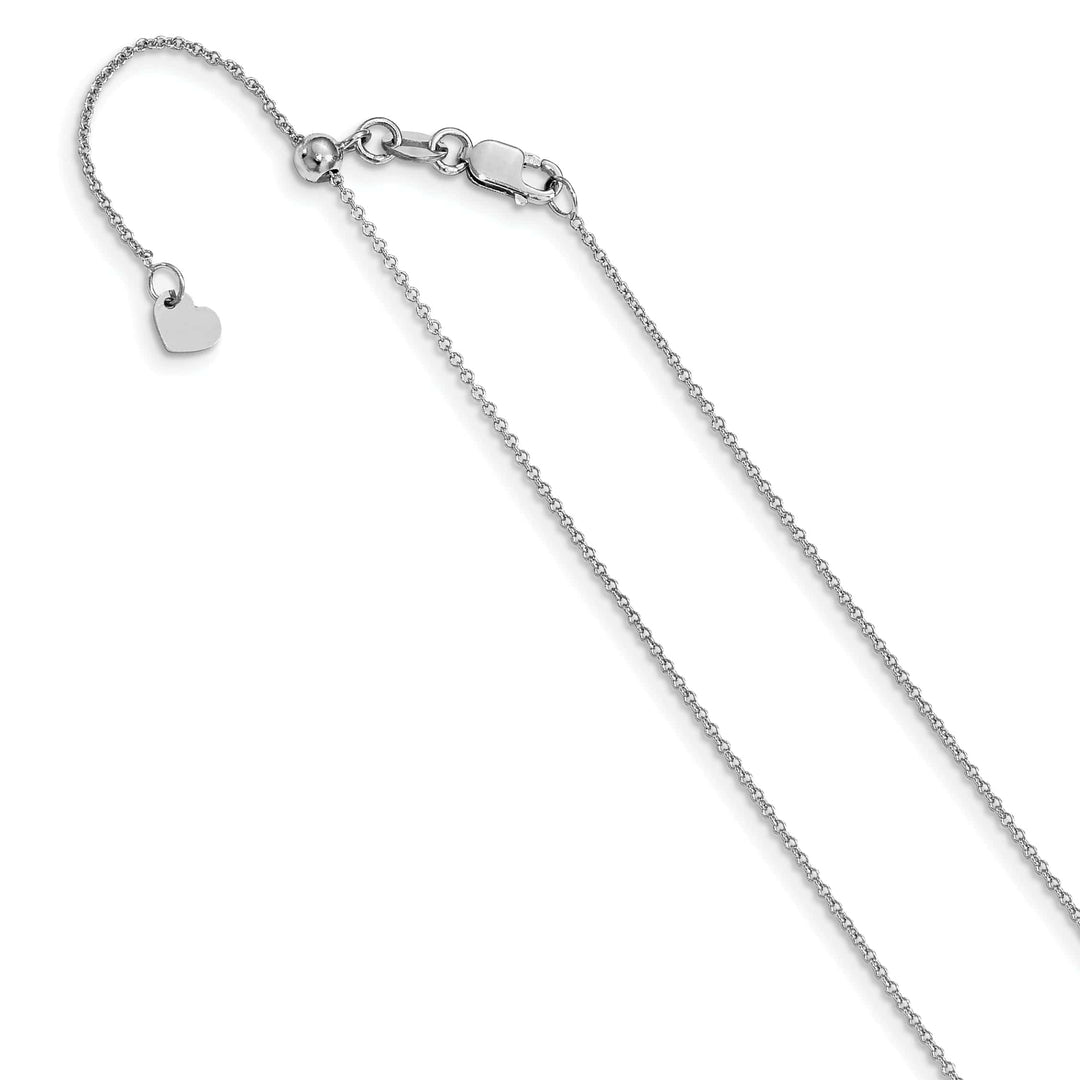 Lovely Rita's Chains 14K White Gold 7 m Round Cable Adjustable Chain