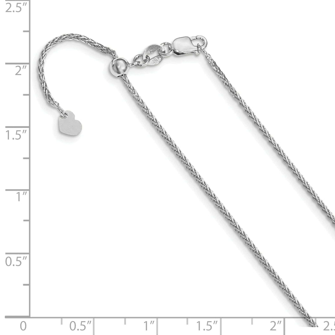 Lovely Rita's Chains 14k White Gold Adjustable 1.3mm D.C Wheat Chain