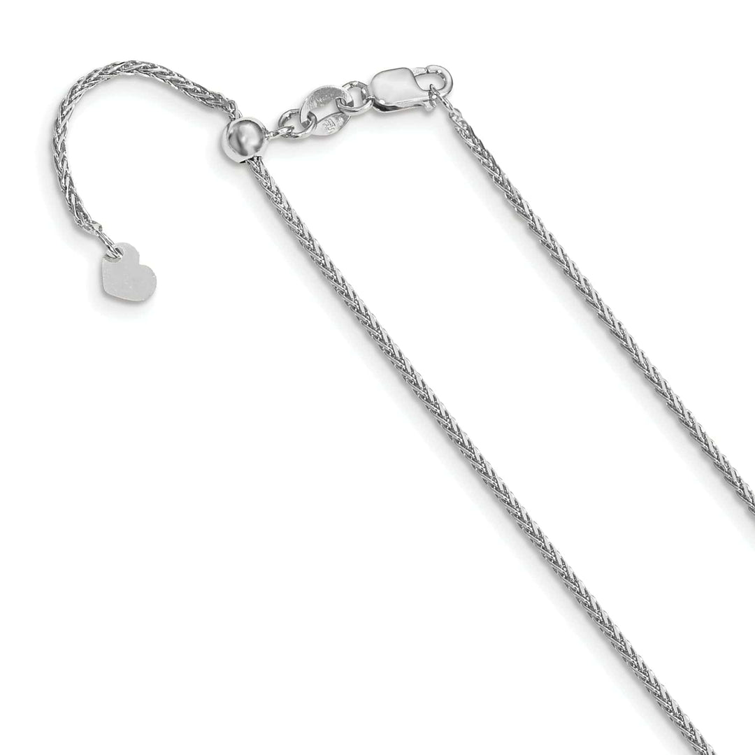 Lovely Rita's Chains 14k White Gold Adjustable 1.3mm D.C Wheat Chain