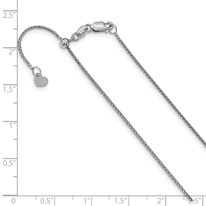 Lovely Rita's Chains 14k White Gold Adjustable 1mm D.C Wheat Chain