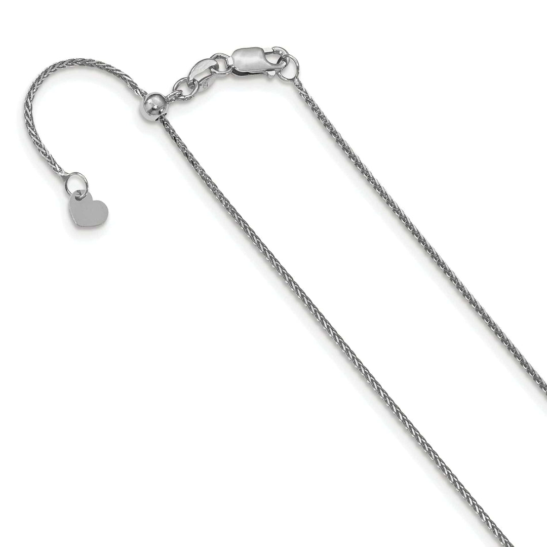 Lovely Rita's Chains 14k White Gold Adjustable 1mm D.C Wheat Chain