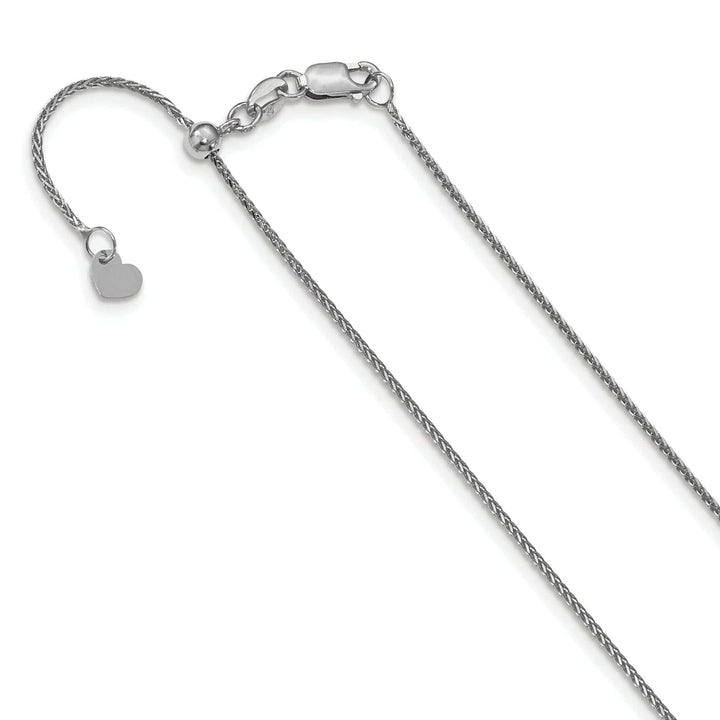 Lovely Rita's Chains 14k White Gold Adjustable 1mm D.C Wheat Chain