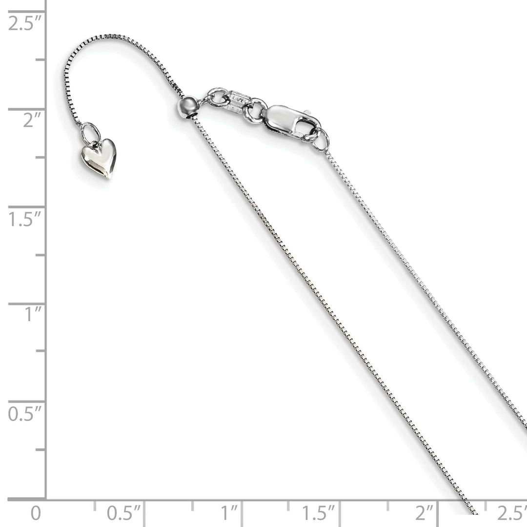 Lovely Rita's Chains 14k White Gold Adjustable .7mm Baby Box Chain