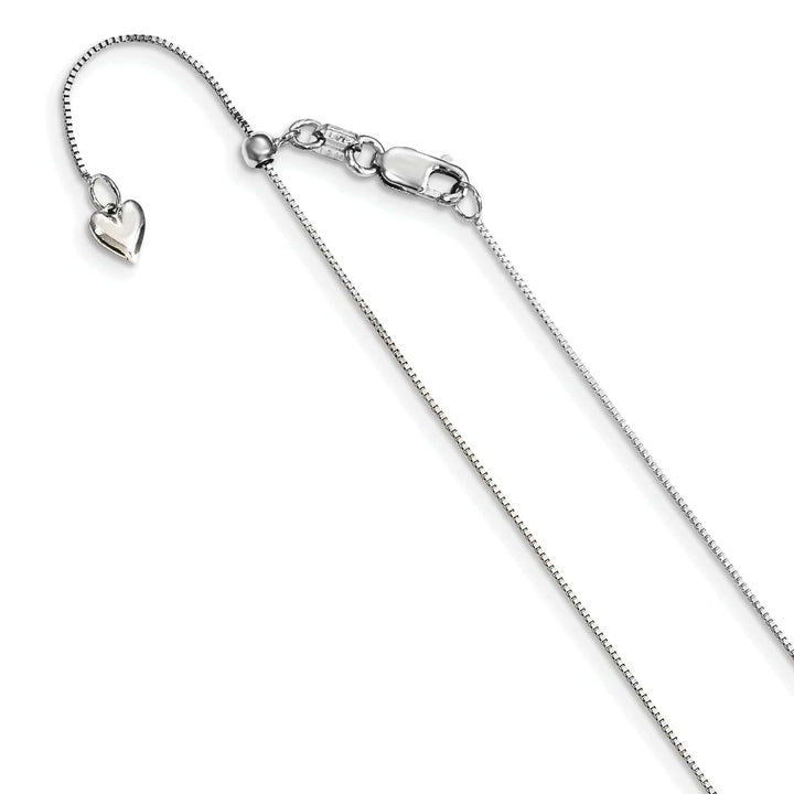 Lovely Rita's Chains 14k White Gold Adjustable .7mm Baby Box Chain