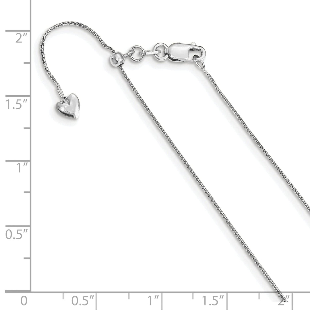 Lovely Rita's Chains 14k White Gold Adjustable .8mm D.C Wheat Chain