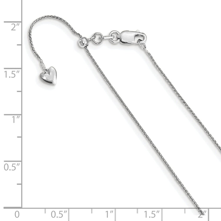 Lovely Rita's Chains 14k White Gold Adjustable .8mm D.C Wheat Chain