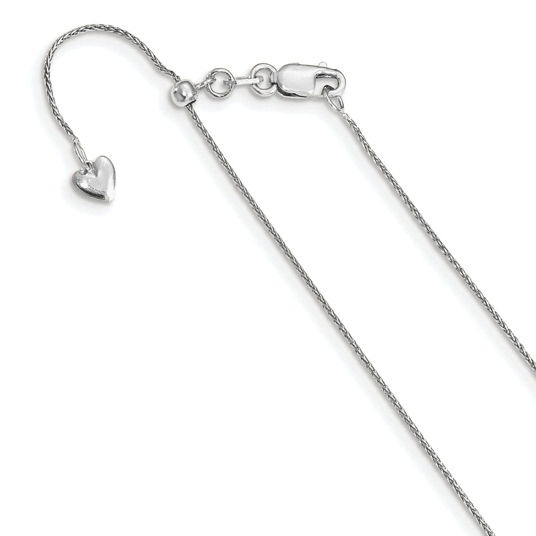 Lovely Rita's Chains 14k White Gold Adjustable .8mm D.C Wheat Chain