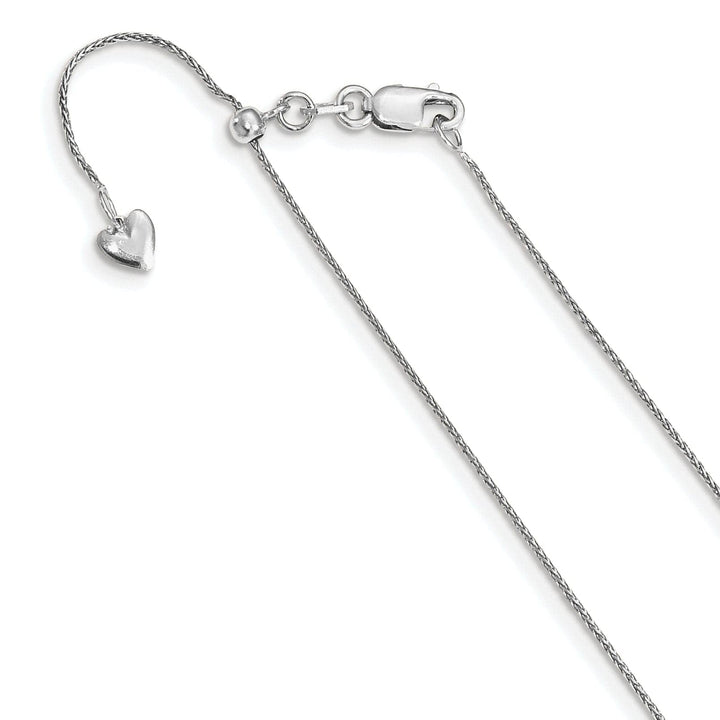 Lovely Rita's Chains 14k White Gold Adjustable .8mm D.C Wheat Chain