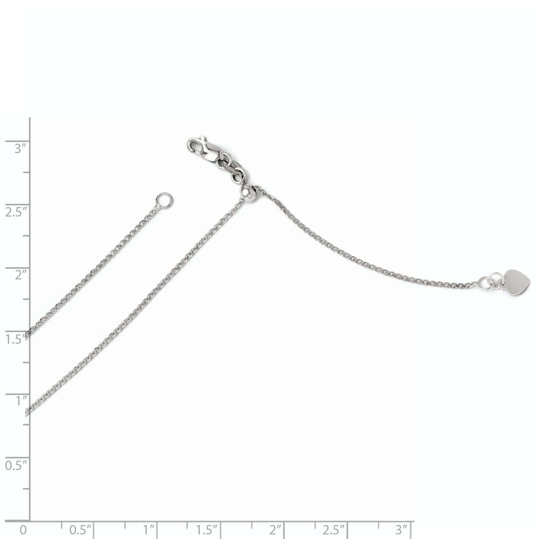 Leslie's Chains 14k White Gold Adjustable Curb Chain