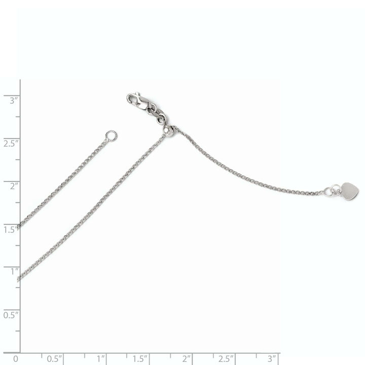 Leslie's Chains 14k White Gold Adjustable Curb Chain